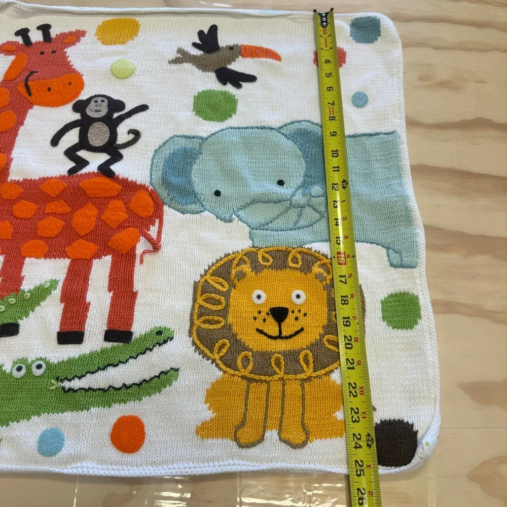 Neiman Marcus Art Walk Nursery Baby Blanket Safari‎ Animal Polka Dot Cotton OS